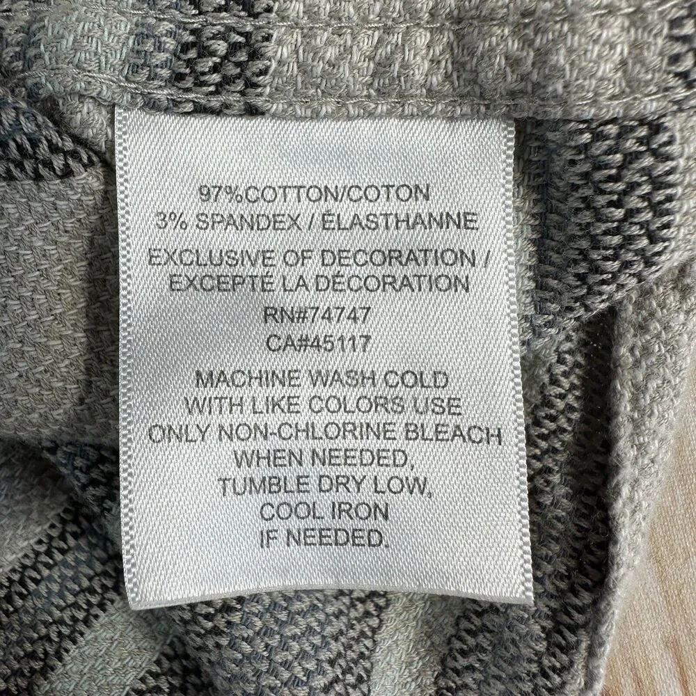 Ascend Mens Size Small Stripe Flannel Button Up Casual Shirt Zip Pocket - Picture 6 of 7